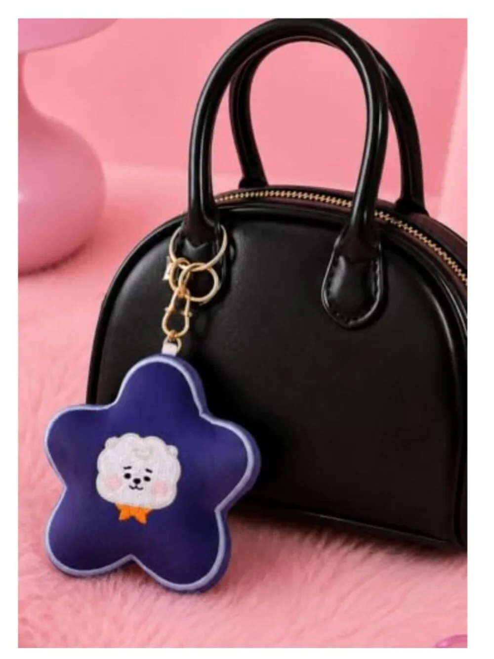 BT21 Flower Keyring RJ Cute Keychain Charm